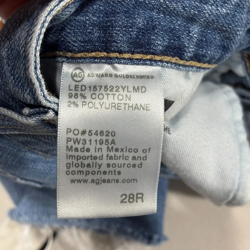 AG Adriano‎ Goldschmied Shorts Cut Off JEANS Womens Size 28R Blue Denim Raw Hem